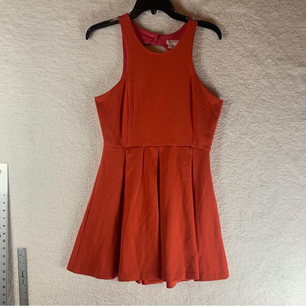 Anthropologie Cooperative Orange Fit and Flare Dress Size M 6109 Flaw See‎ Pic